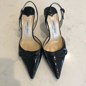 Jimmy Choo patent leather slingback